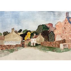 Michael Atkin (Contemporary): Yorkshire Village Street, watercolour signed 37cm x 54cm