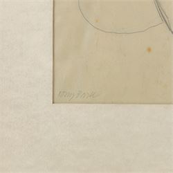 Tony Bartl (Czech 1912-1998): Portrait of an Elderly Woman and Female Nude, two pencil drawings signed max 34cm x 22cm (2)