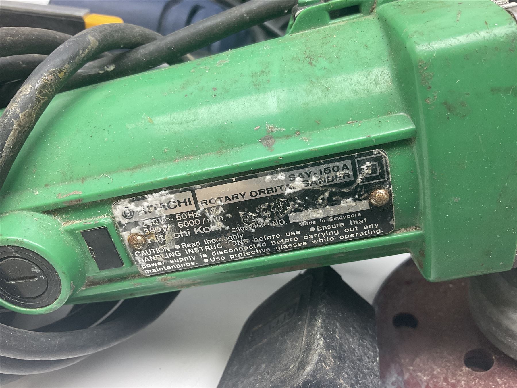 Collection of tools, comprising grinder electric, cased Mac Allister jigsaw, Power craft router