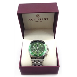 Accurist 7043 chronograph stainless steel wristwatch boxed with papers