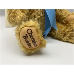 Two modern Steiff limited edition teddy bears - Prince William's 21st Birthday Bear with growler mechanism No.58/1500 H35cm; and Cherished Teddies Collection Daisy No.4269/5000 H33cm; both boxed with certificates (2)