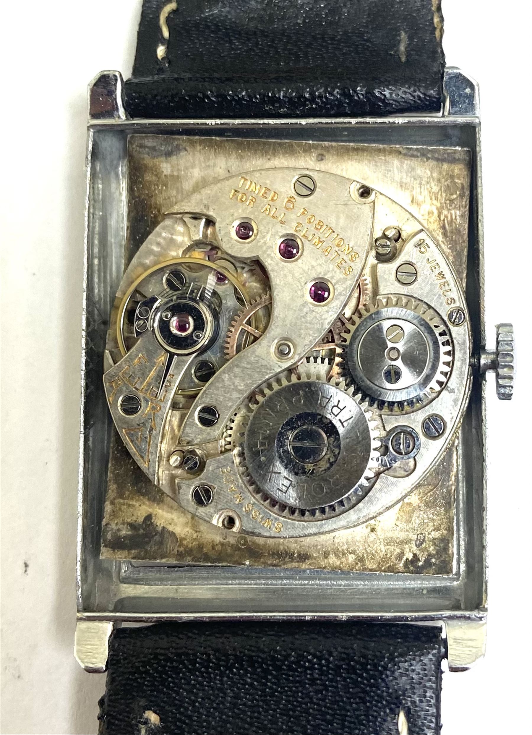 Rolex manual wind gentleman's 15 jewels rectangular wristwatch