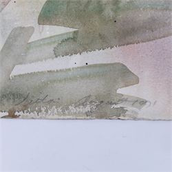 Angus Bernard Rands (British 1922-1985): Robin Hood's Bay and Country Scenes, three watercolours (one unframed painted recto and verso) signed, 34cm x 50cm