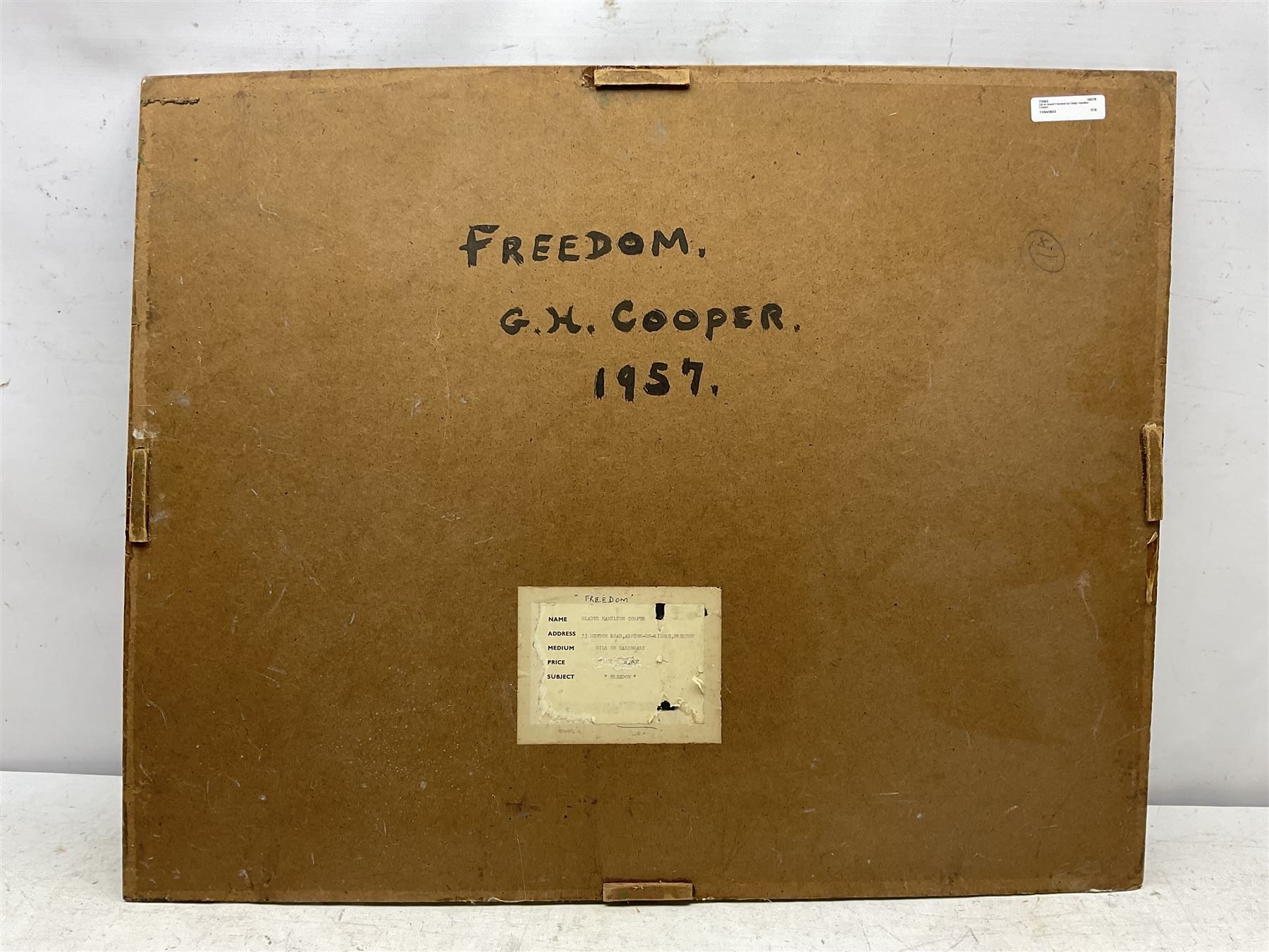 Gladys Hamilton Cooper (British 1899-1975): 'Freedom' - Wild Horses, oil on board, signed titled and dated 1957 verso 61cm x 76cm (unframed)