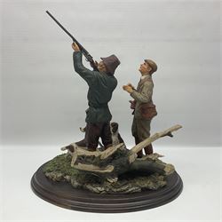 Four Country Artists figures, comprising Shooting figure group by K.Sherwin, Gun dog figure group, First Brace - Labrador and First Brace - Springer, largest H35cm 