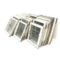 Quantity of timber framed lead glazed painted windows (approximately 27)