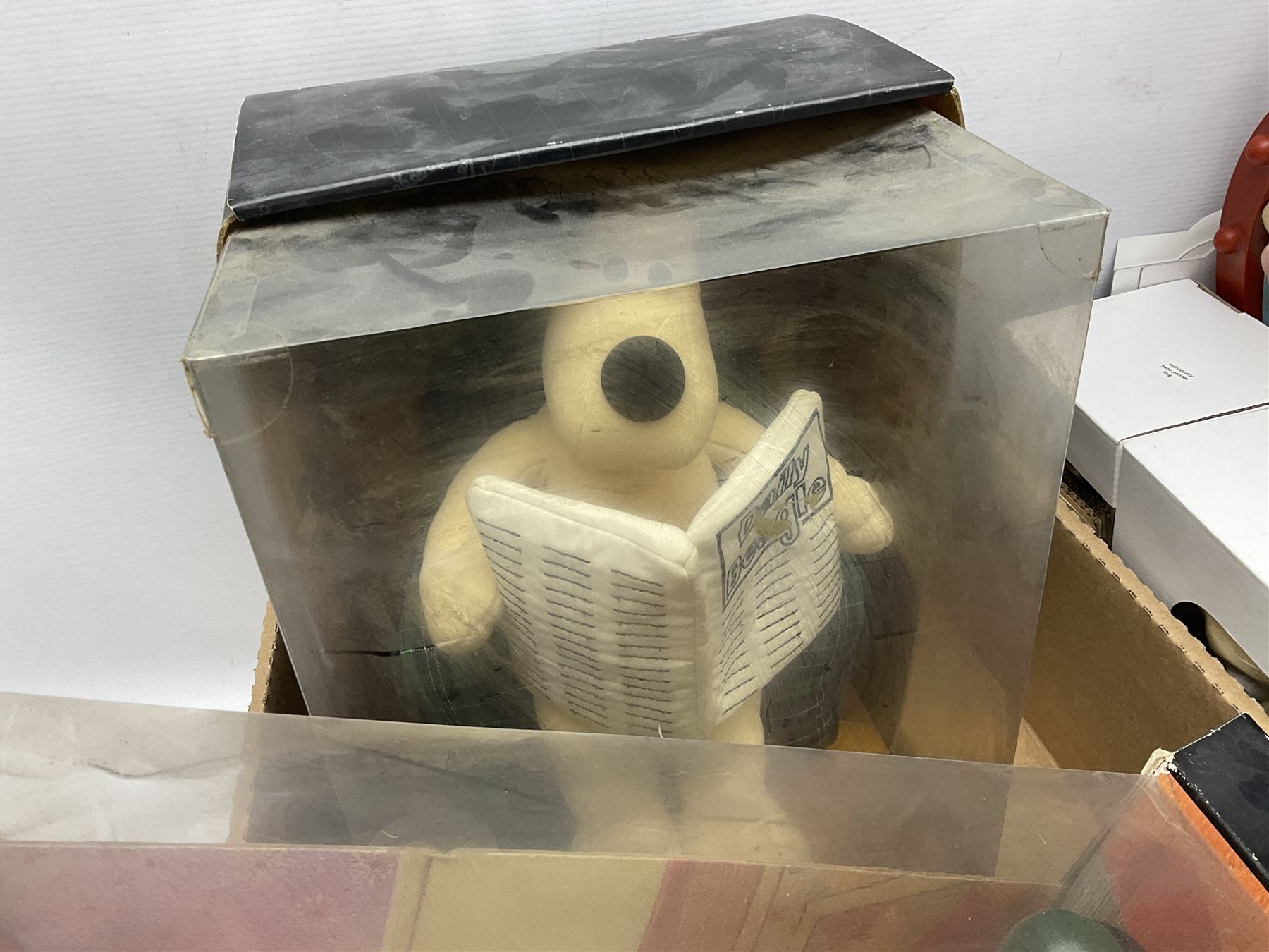 Large collection of Wallace & Gromit collectables, including four Born to Play  figures, clocks, composite figures, etc, in four boxes   