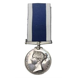 Victoria Naval Long Service and Good Conduct Medal with narrow suspender, awarded to Chas. Norris, Ch. Boatn. H.M. Coast Guard.; with ribbon