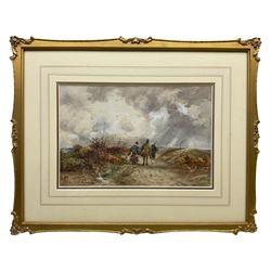 William Manners (British 1860-1930): Travellers in the Countryside, watercolour signed and dated 1911, 20cm x 29.5cms