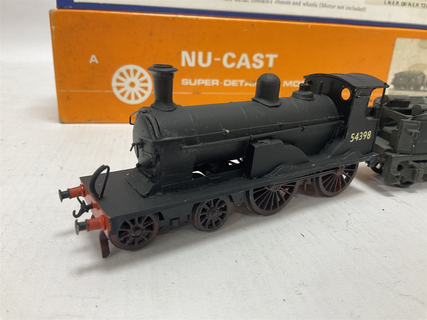 ‘00’ gauge - two kit built steam locomotives comprising unnamed LMS/HR Drummond Class C/BEN 4-4-0 no.54398 finished in BR black; Class Q6 0-8-0 no.63344 finished in BR black; both with Nu-Cast boxes (2) 