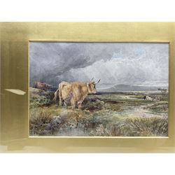 William (Walter) Henry Pigott (British 1810-1901): Cattle and Sheep, pair watercolours signed, the latter dated '81, 17cm x 26cm (2)