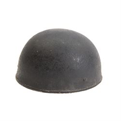 WWII British parachute regiment helmet, marked BMB and dated 1944 to the leather liner, size 7 3/4, complete with liner, the canvas strap with leather chinpiece