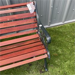 Cast iron and wood slatted garden bench - THIS LOT IS TO BE COLLECTED BY APPOINTMENT FROM DUGGLEBY STORAGE, GREAT HILL, EASTFIELD, SCARBOROUGH, YO11 3TX