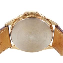 Citizen Eco-Drive Radio Controlled gentleman's stainless steel quartz wristwatch, on original stainless steel bracelet, with fold-over clasp and one other Citizen Eco-Drive Radio Controlled gentleman's gold-plated and stainless steel quartz calendar wristwatch, on brown leather strap