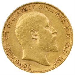King Edward VII 1908 gold half sovereign coin