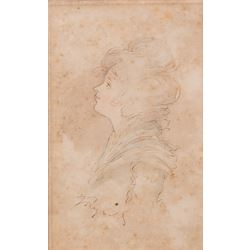 Follower of Joshua Reynolds (British 1723-1792): Studies of Young Women, set of four pen ink and colour wash drawings bearing signature and dated 1759, 20cm x 13cm - 15cm x 9cm (4)