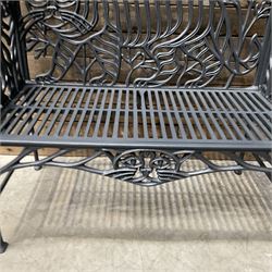 Richard Bawden (1936-2024); - Cat design painted cast iron garden bench