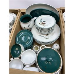 A large quantity of Denby Greenwheat tea and dinner wares, to include dinner plates, salad plates, side plates, bowls, tureen and covers, serving dishes, tea cups and saucers, jugs, etc. 