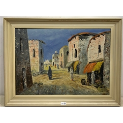 Continental School (Mid 20th century): North African Street scene, oil on canvas unsigned 49cm x 69cm