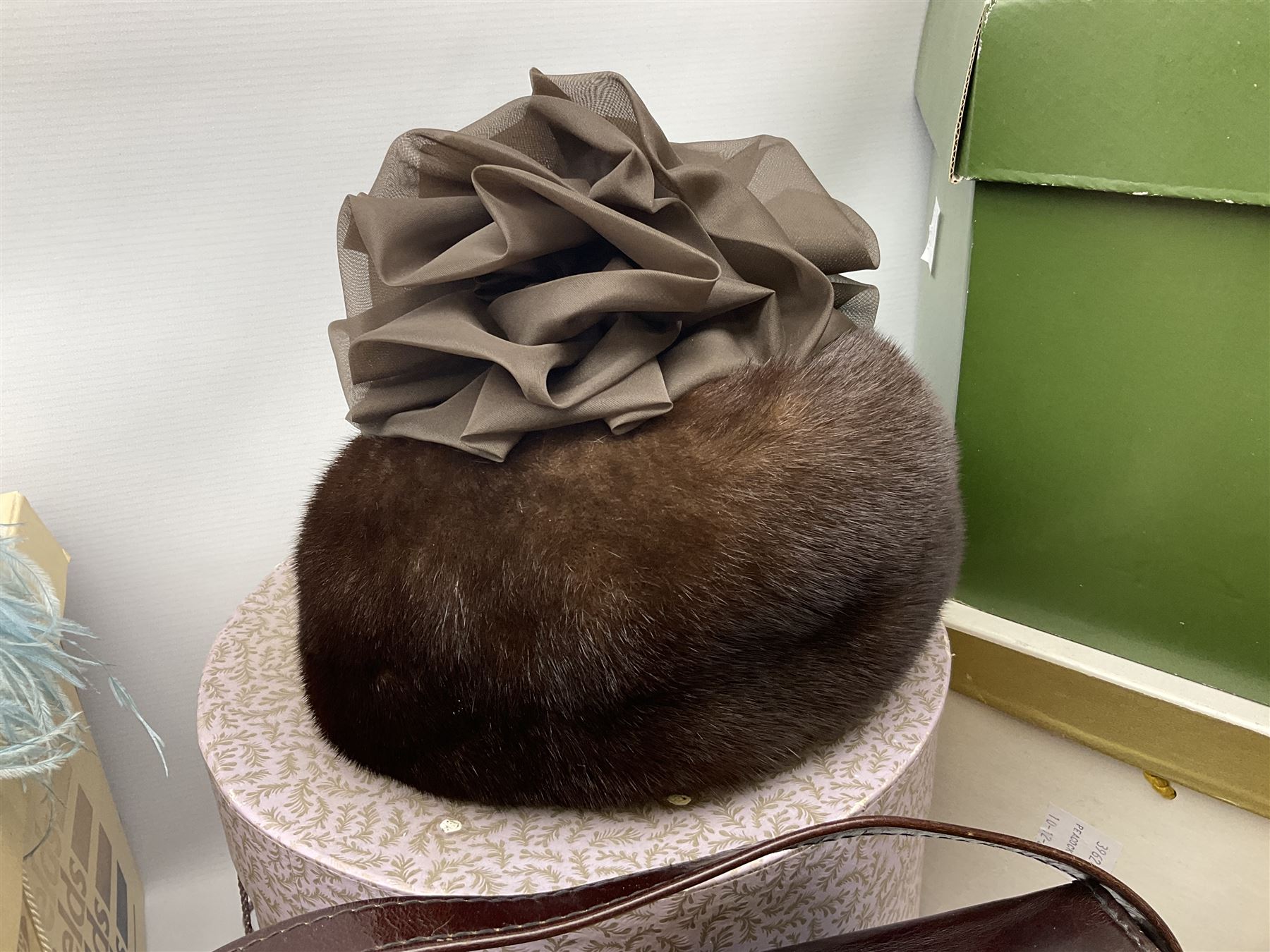 Ladies Assorted Formal and Occasion Hats, including Philip Somerville hat, Harrods fur hat, Philip Somerville boater hat etc, together with a boxed pair of Church's shoes