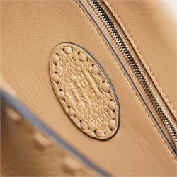 Fendi - Selleria Baguette shoulder bag, tan grained leather with hand-stitched detailing, palladium-tone FF buckle fastening, detachable leather top handle and shoulder strap, with authenticity card, dust bag and box