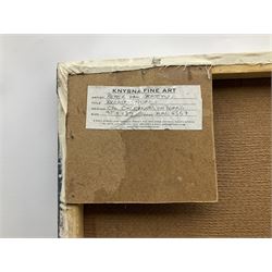 Peter Van Straten (South African 1972-): 'Breast-Stroke' Flying Girl and Terrier, oil on canvas laid on board signed, titled verso 95cm x 139cm (unframed)
Provenance: with Knysa Fine Art, 8 Grey St., Knysa, South Africa, label verso