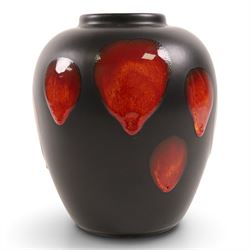 Poole Pottery Galaxy pattern vase, together with a Poole Pottery clock H22cm 