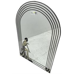 Contemporary Art Deco style stained glass mirror