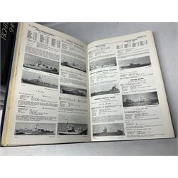 Jane's Fighting Ships - six volumes 1941-2, 1967-8, 1974-5, 1975-6, 1976-7 and 1986-7; together with Jane's Fighting Ships of World War I. 1990; and Jane's Fighting Ships of World War II. 1989; later editions with dustjackets (8)