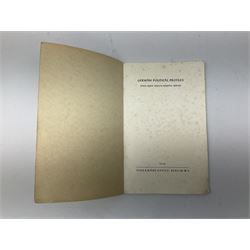 Set of six 1938 German booklets by Terramare Publications comprising No.1 Adolf Hitler by Philip Bouhler, No.2 German Political Profiles by Hans Heinz Sadila-Mantau, No.3 Versailles in Liquidation by Friedrich Grimm, No.4 German Law and Legislation by Erich Schinnerer, No.5 German Labour Service by Fritz Edel and No.6 Social Welfare in Germany by Werner Reher; some illustrated; all with English text (6)