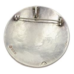 Scottish silver and enamel 'Honesty Plant' series pendant/brooch by Norman Grant, Edinburgh 1971