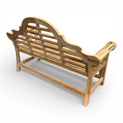 Lutyens design solid teak garden bench