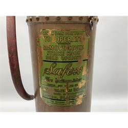 Large copper ‘Waterloo’ fire extinguisher by Read and Campbell Ltd and another Safex example 
