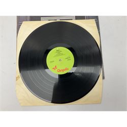 Jethro Tull Living in the Past double vinyl long play LP record album with gatefold sleeve and booklet, released 1972 with green Chrysalis labels, together with Jethro Tull Benefit LP (ILPS 9123), with 1972 Chrysalis green label