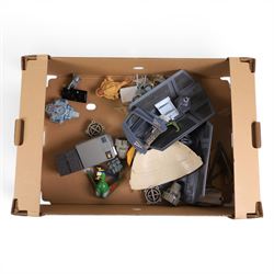 Four carded Playmates Star Trek figures, comprising Ensign Harry Kim, Galaxy Collection Kirk, Original Spock and Spock, together with a small collection of loose Star Trek models and star ships