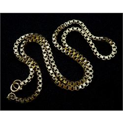 9ct gold box link chain necklace, London 1977, approx 44.8gm