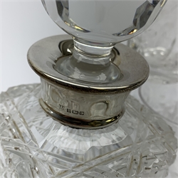 A silver mounted cut glass decanter, hallmarked Barker Ellis Silver Co, Birmingham 1979, together with a selection of crystal and cut glassware, to include five Waterford examples, a set of six Webb and Corbett examples, plus others by Stewart, and Edinburgh Crystal, etc. 