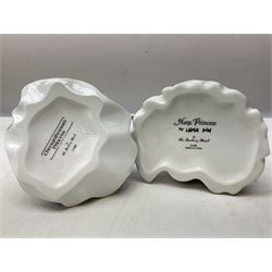 Five Danbury Mint Princess figures by Lena Liu, comprising Harp Princess, Plum Blossom Princess, Chrysanthemum Princess, Rose Princess and Iris Princess, one with certificate, all with marks beneath