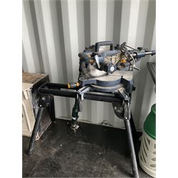 Macallister chop saw with stand, and electric weedkiller - THIS LOT IS TO BE COLLECTED BY APPOINTMENT FROM DUGGLEBY STORAGE, GREAT HILL, EASTFIELD, SCARBOROUGH, YO11 3TX