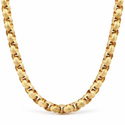 19th century gold belcher chain necklace, each link with flower head decoration