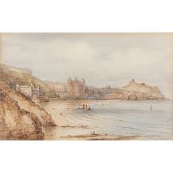 Paul Marny (French/British 1829-1914): Scarborough South Bay, watercolour signed with init...