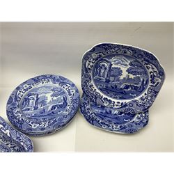 Copeland Spode Italian pattern dinner wares, including two tureens and covers, four serving dishes, six dinner plates, four side plates etc, all with blue printed marks beneath