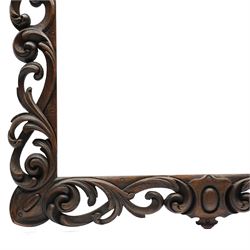 FRAMES - Victorian carved oak frame, featuring Acanthus leaves aperture 72.5cm x 54.5cm, overall 92cm x 72cm