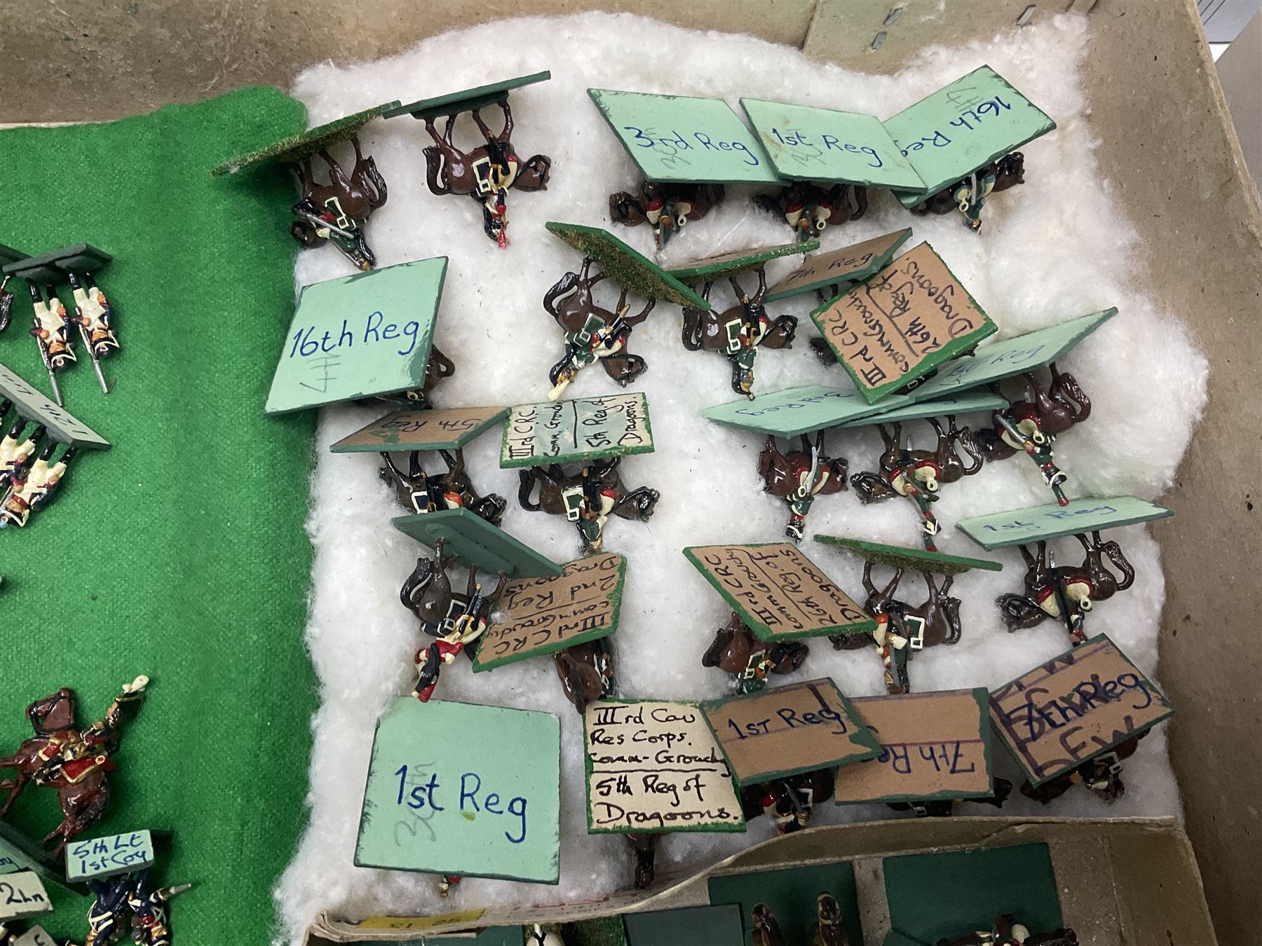 Painted metal wargame figures - over four hundred and sixty including Napoleonic, Dragoons, Line, horse-drawn and other Artillery, mounted etc; individuals and ranks of two, three and four; various scales including 20mm, 25mm etc