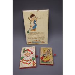  Valentine Valette Washable Series Mabel Lucie Attwell bathroom wall plaque H30cm and two mid-20th century musical greeting cards by Selcol/Kaye Kards, each with hand cranked action (3)  