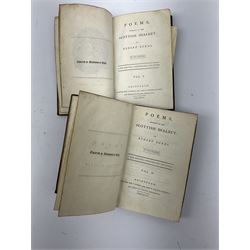 Robert Burns Poems, chiefly in the Scottish Dialect in 2 volumes, printed for T. Cadell and W. Davies London, and William Creech Edinburgh, A new edition, considerably enlarged, with a portrait in vol I bound in leather (3)