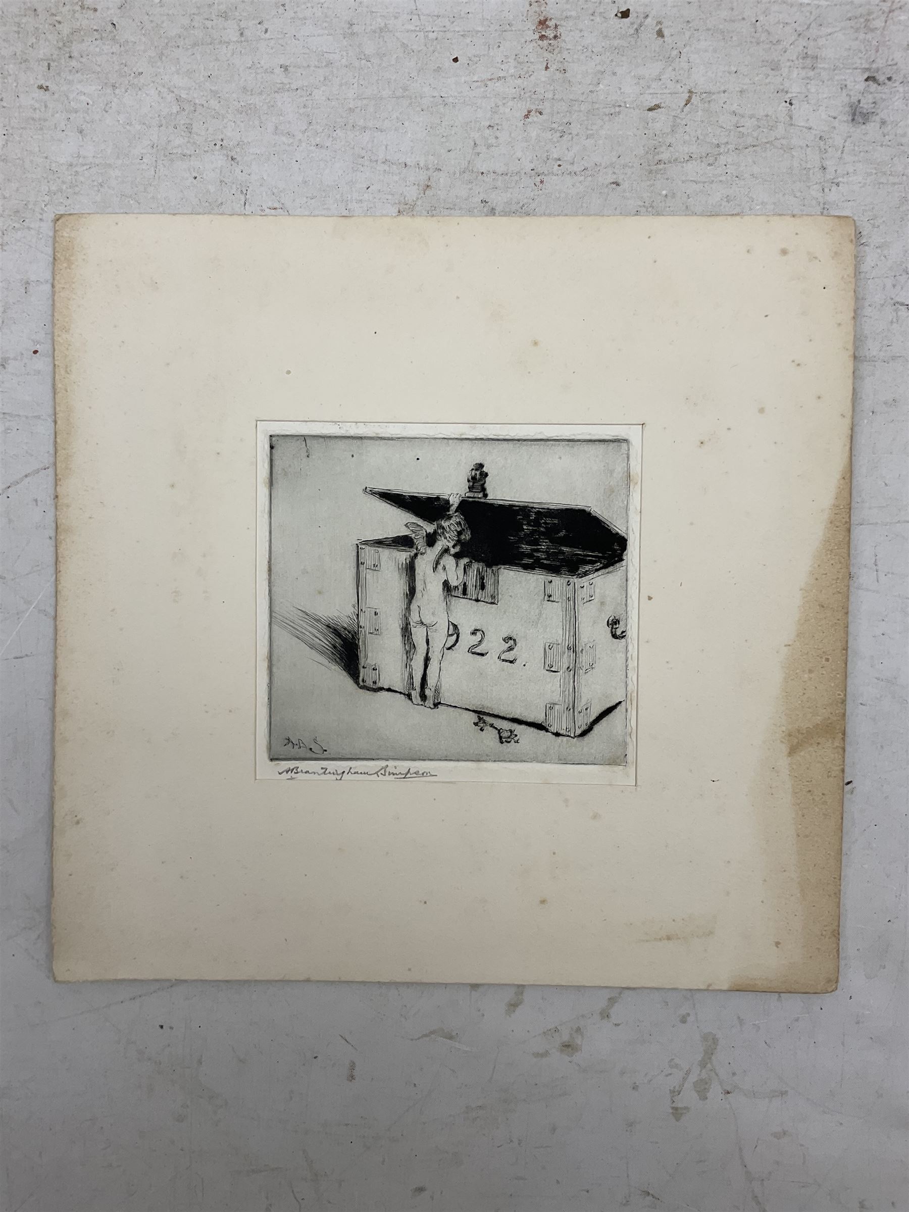 Alexander Brantingham Simpson (British fl.1904-1931): Collection of nine drypoint etchings, variously signed in pencil and in the plates, max 17cm x 28cm (9) (unframed)