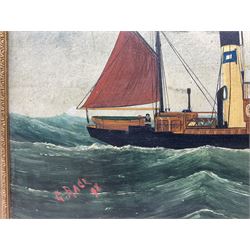George Race (British 1877-1959): Grimsby Trawler 'Seti' at Sea, oil on board signed and dated '98, 27cm x 44cm