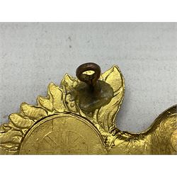 WW1 25th Battalion (Frontiersmen) City of London Royal Fusiliers Cap Badge; gilt brass fused grenade with 25 to the centre; circular section to the flames with red enamel cross and enamel union flag with GOD GUARD THEE to the centre; lower scroll with FRONTIERSMEN; two lug fittings verso.