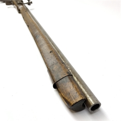 Modern 20-bore matchlock muzzle loading musket, the Moorish style full length hardwood stock with ramrod aperture and steel fittings L132cm overall RFD ONLY